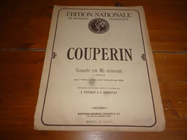 [PARTITION XXe] COUPERIN/SONATE EN MI MINEUR(La Pucelle) pour 2 violons et piano