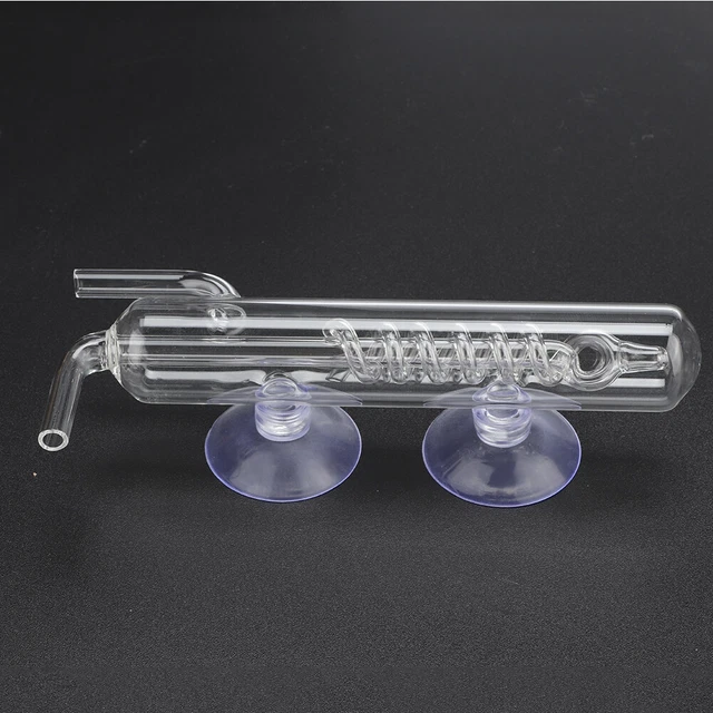 High Trasparente Crystal Glass Acquario Bubble Counter Screw Pesce Tank CO2 DB3
