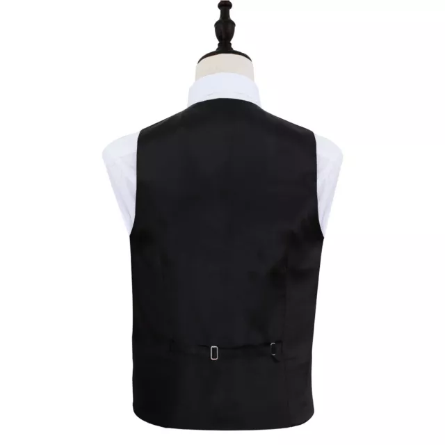 Black Mens Waistcoat Cravat Set Satin Plain Solid Wedding Tuxedo by DQT 2