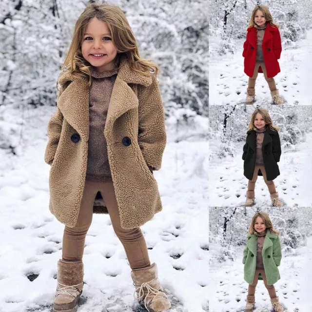 Baby Kids Girls Winter Parka Coat Windproof Thicken Warm Fleece Jacket Outerwear