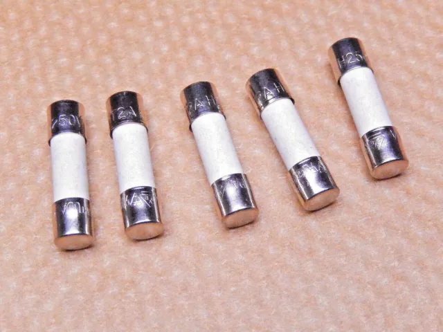 2AMP 250V Fuse 5mm x 20mm Slow Blow CERAMIC BODY Pack of  5 or Pack of 10