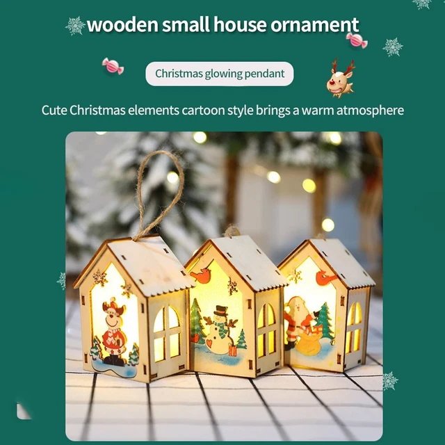 Micro Paisaje Mini Ornamento Navidad Pueblo Decoraciones de Navidad 95x60x45mm