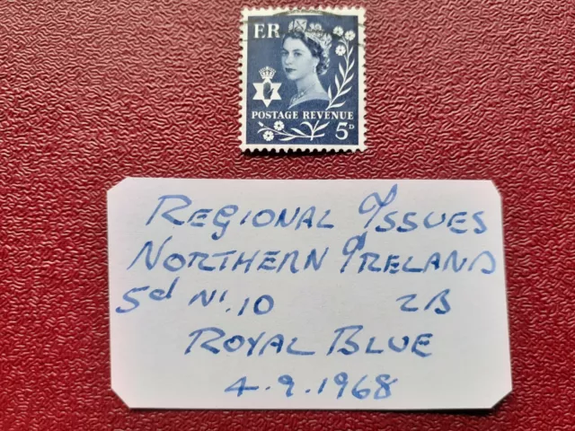 gb stamp,regional issues northern ireland predecimal 5d SGni10 2B 4.9.1968.
