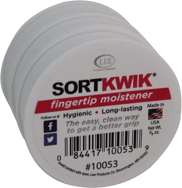 LEE 10053 Sortkwik Fingertip Moisteners, Unscented, 3/8 Oz, Pink (Pack of 3)