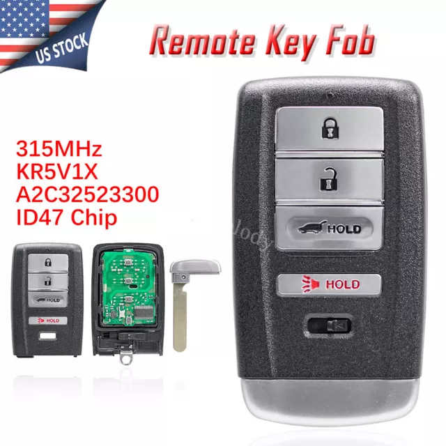 4 Button SUV Keyless Entry Remote Key Fob for Acura RDX 2016 2017 2018 - KR5V1X