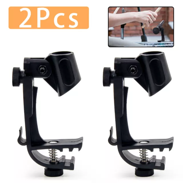 Clip On Drum Rim Shockproof Mount Microphone Mic Clamp Stand Holder