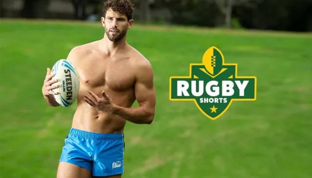 Aussiebum Blitz Rugby Shorts Blue Size Large (L) Running Football Gym Mens