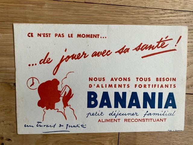 Buvard buste Fille aliments fortifiants BANANIA TTB circa 1960