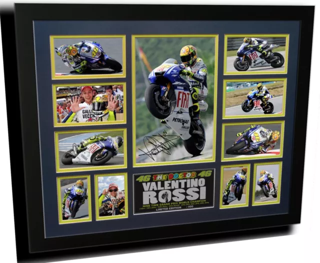 Valentino Rossi Moto Gp Yamaha Signed Limited Edition Framed Memorabilia