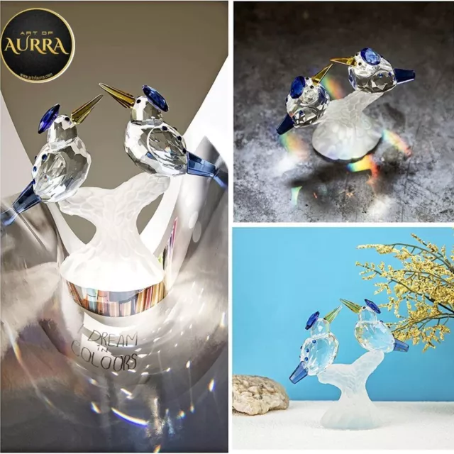 High-End Crystal bird figurines Collectibles Glass Bird Figurine with Stand 2