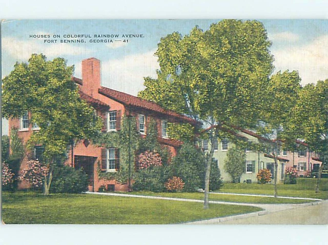 Linen MILITARY SCENE Fort Benning - Columbus Georgia GA AF8249