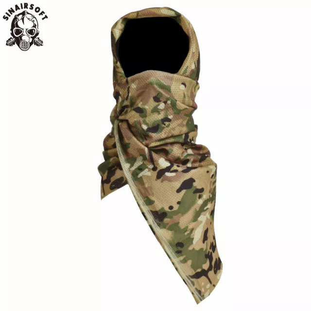 Tactical Camo Mesh Wrap Neck Scarf Military Sniper Face Veil Mask Army Outdoor