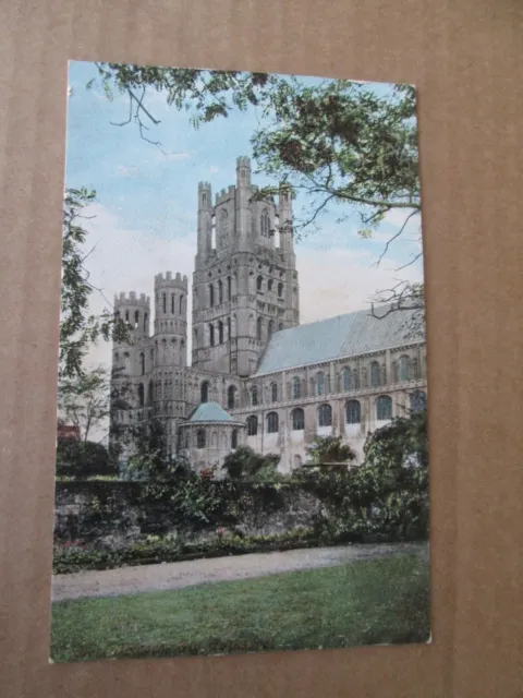West Tower, Ely Cathedral postcard Vintage unposted Valentine's