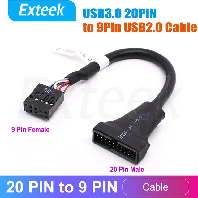 USB 3.0 20-Pin Male Header to USB 2.0 9-pin female Adapter for motherboard