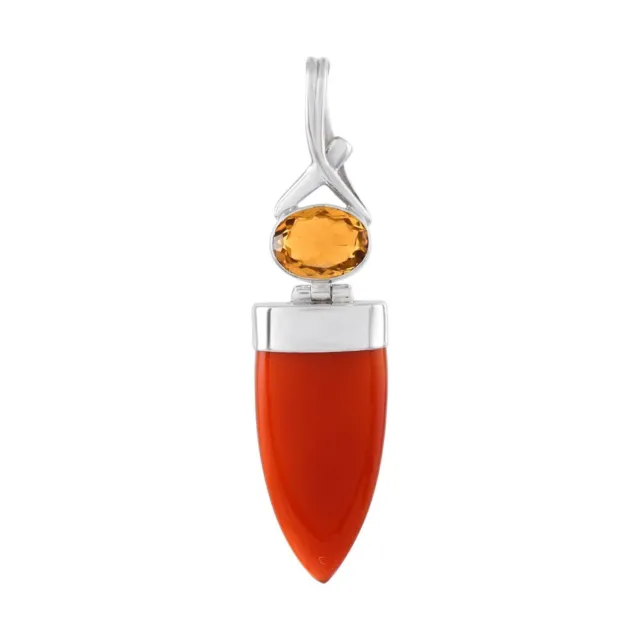 Pendentif pointe de crayon cornaline Orange naturelle, pendentif pointe de...