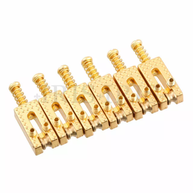 6PCS Guitar Bridge Tremolo Roller Saddles for Fender Strat Tele Guitar Gold