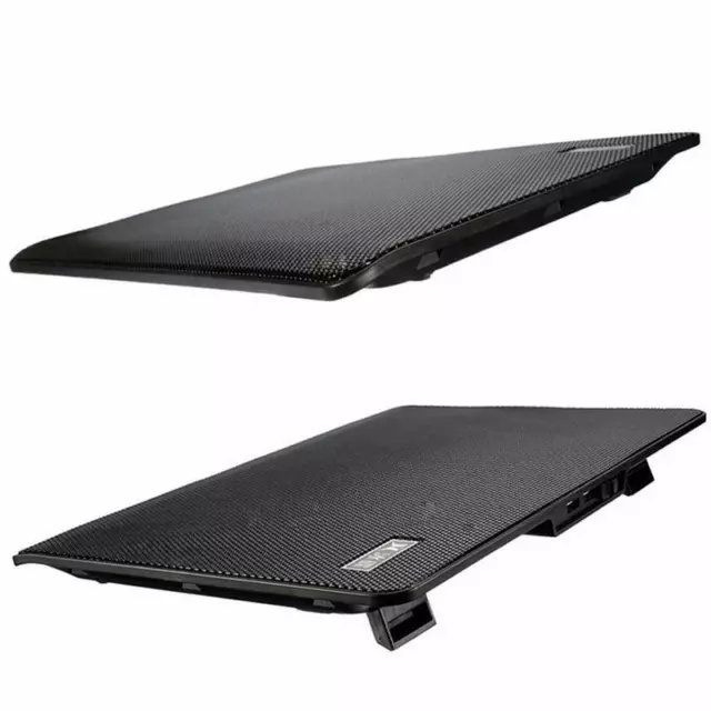 Cooling Portable Laptop Pad LED Dual USB 4 Fans Cooler Adjustable Stand Coolpad