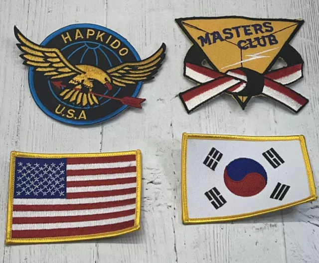 Hapkido USA ,Masters Club Belt,USA, Korean, Patches Lot of 4 New