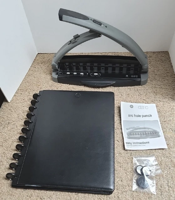 ARC HOLE PUNCH Desktop Paper Punch Model 40836 8Sheet w Binder