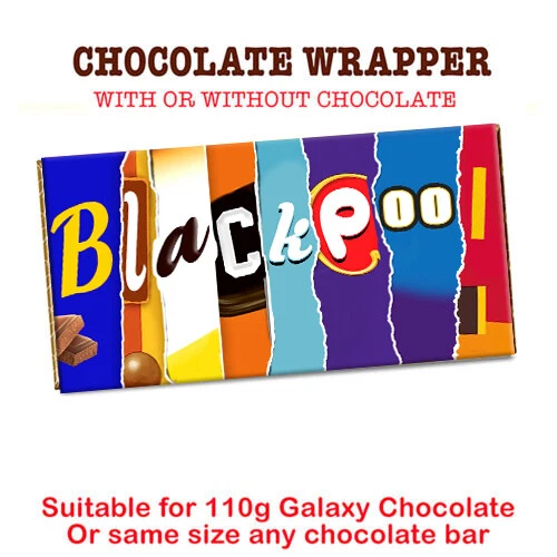 BLACKPOOL CHOCOLATE BAR Wrapper Football Club Team Novelty Birthday