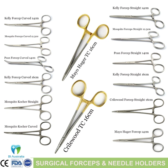 Hemostatic Needle Holders Surgical Dental Kelly Locking Forcep Straight 18cm