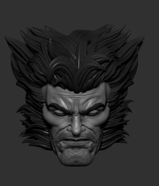 Logan Wolverine X-Men custom head for 4" 6" 7" 12" Marvel Comics action figures