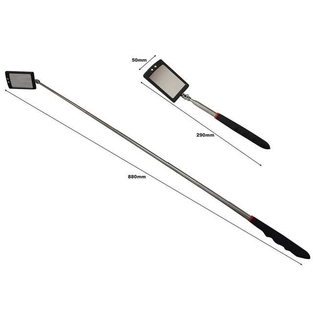 Specchio allungabile 870 mm Ispezione a Led Specchietto Snodabile auto camper