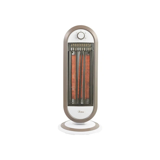 Stufa Elettrica Al Carbonio 900W – Piantana Oscillante 124 Cm, Timer 60 Min, Due Livelli Di Potenza, Sicurezza Anti-Ribaltamento, Bianca