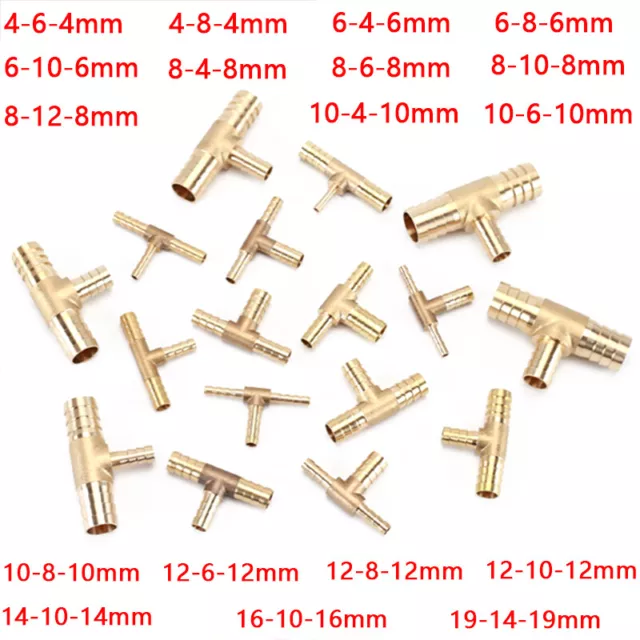 Messing Reduzierer T-Stück Schlauchtülle Schlauchverbinder-Beregnung,Bewässerung