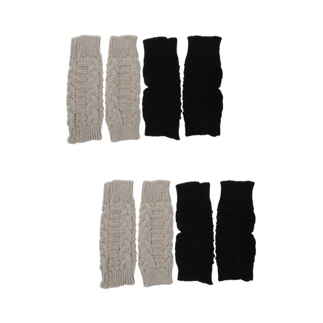 4 Pairs Thumbhole Arm Warmers Mittens Cable Knit Arm Warmer