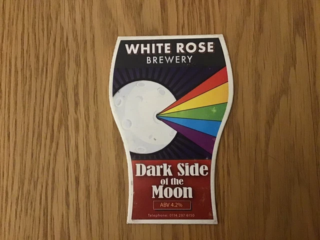 Rare Pink Floyd Dark Side Of the Moon Beer Pump Clip Music Theme White Rose