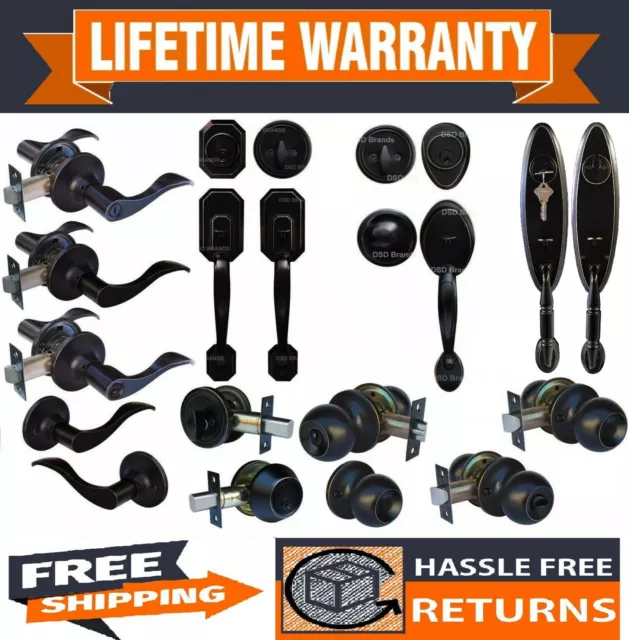 Constructor Handleset Lever Knob Dummy Deadbolt Door Lockset Oil Rubbed Bronze