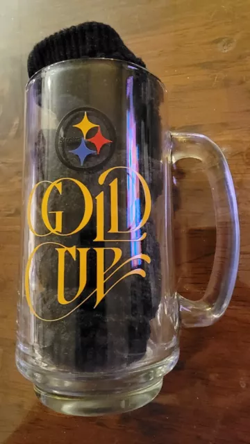 Vintage Pittsburgh Steelers 50th Anniversary Mug Gold Cup Dr. Pepper Arby's