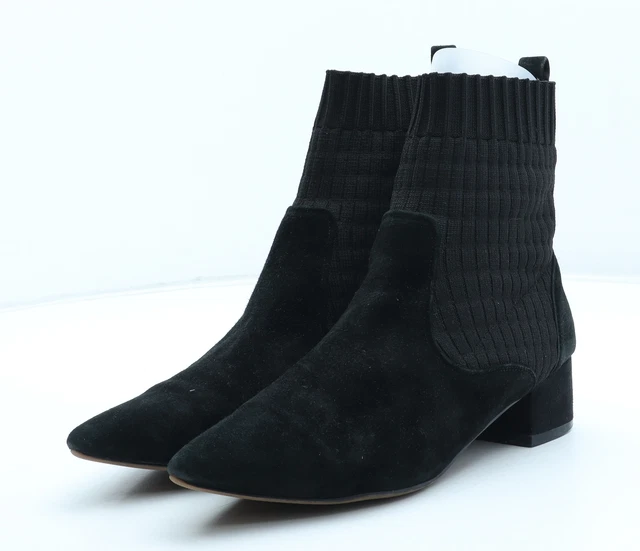 Preworn Womens Black Polyester Sock Boot UK EU