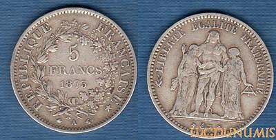 1871-1940 5 Francs Hercule 1875 A Paris TB TTB III République 