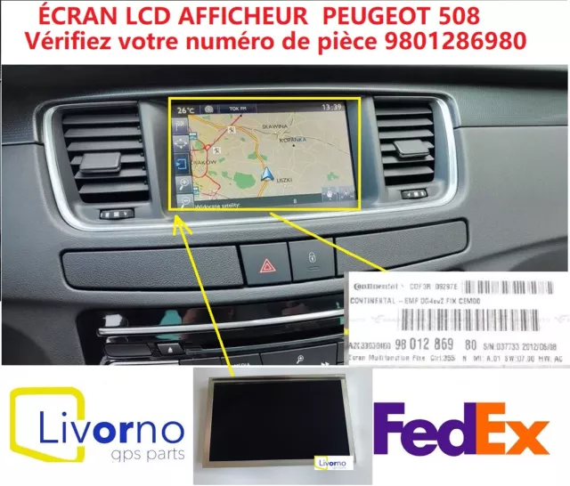 Écran Lcd Afficheur  Peugeot 508 Citroen Ds5 9801286980 / 98 012 869 80  🇫🇷