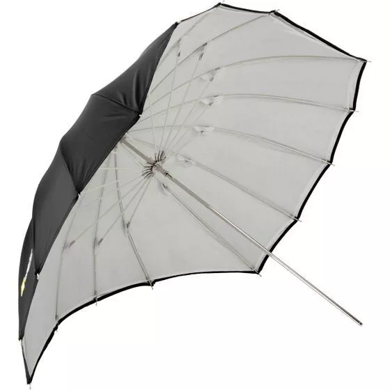 Angler PAUB-45BSW Paraguas Parabólico Blanco Con / Extraíble Negro/Plata 45" Set