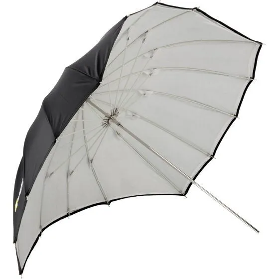 Paraguas parabólico Angler PAUB-45BSW blanco con negro/plata extraíble 45" JUEGO DE 2