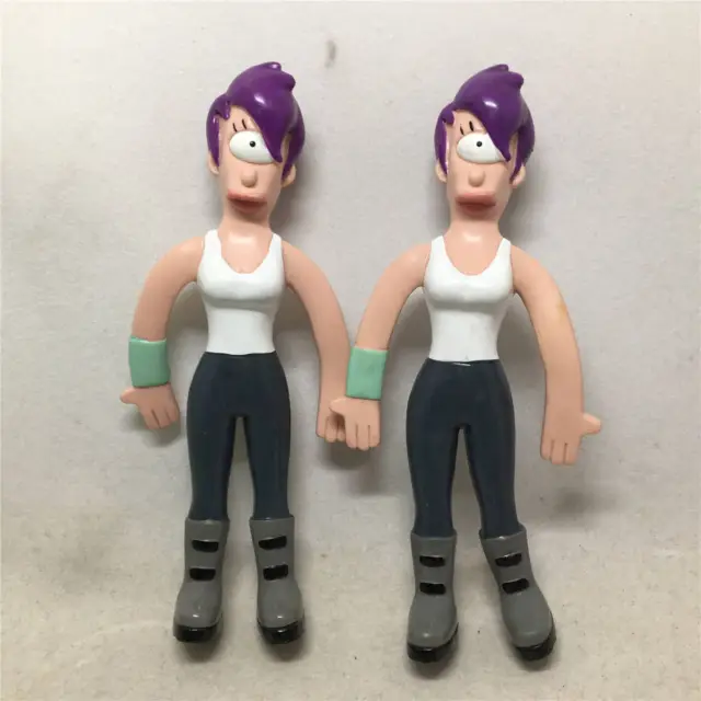 2 Piece NJ Croce Futurama Leela Bendable Poseable Figure Toy