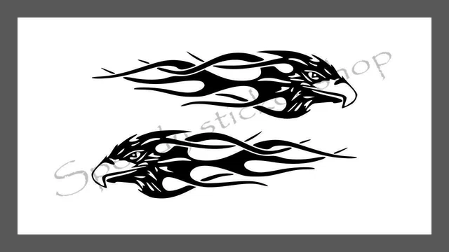 thumbnail image 2 of JRwraps Tribal Flames Decals - 2x 220x65mm Gloss Black - Car, Van, Motorbike, Boat 2 of 6