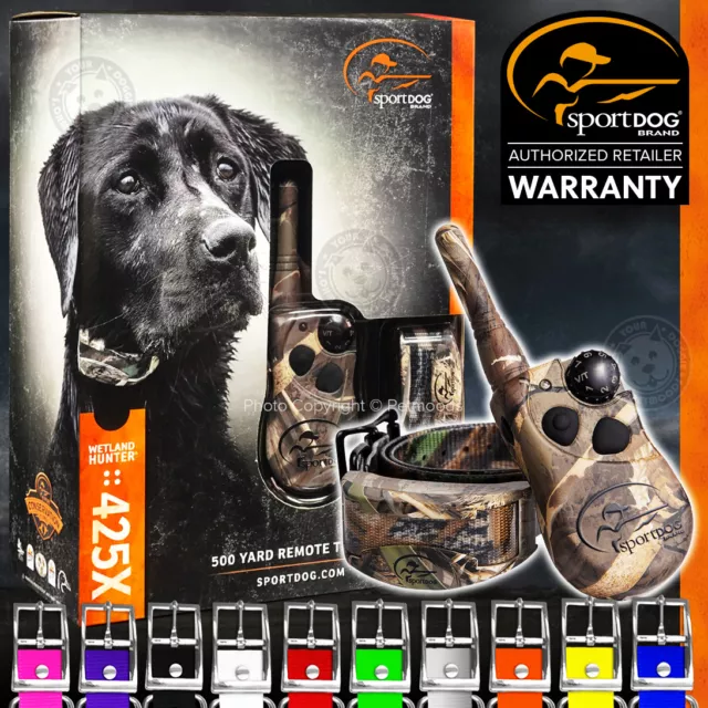 SportDOG WetlandHunter 425X Camo Max-5 Dog Training Collar SD-425XCAMO + Strap