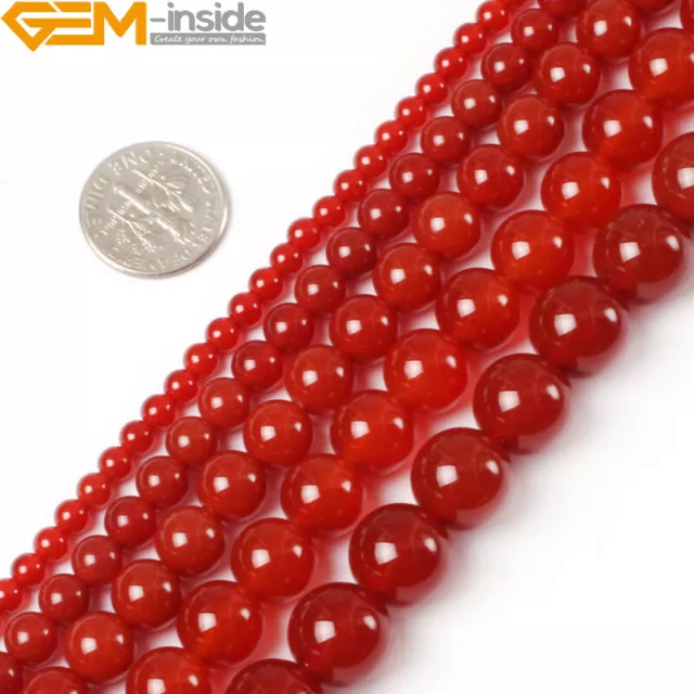 Natural Gemstone Round Red Agate Beads For Jewelry Making 15" 8mm 10mm Strand