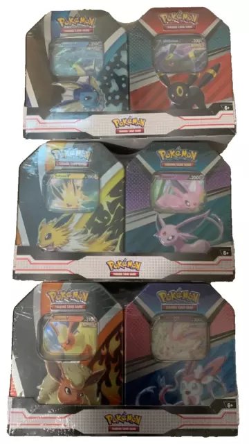 Pokemon TCG Eevee Evolutions & V Heros x6 Tin Set