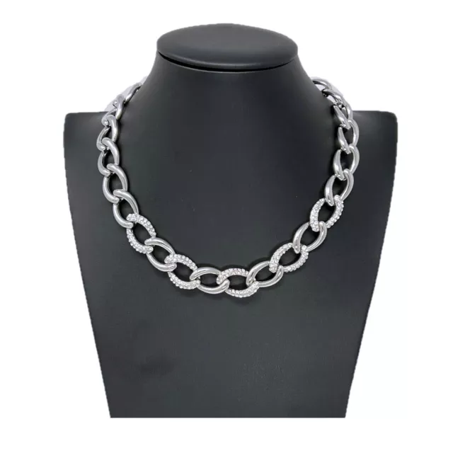 Chaîne Collier Ras-Du-Cou Strass Femme Élégant Mode Modèle Classique Argent