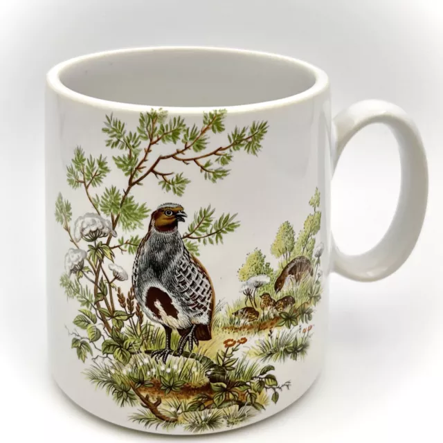 VINTAGE HOLKHAM  POTTERY ENGLAND WILDLIFE GAME BIRDS  PARTRIDGE MUG c 70s