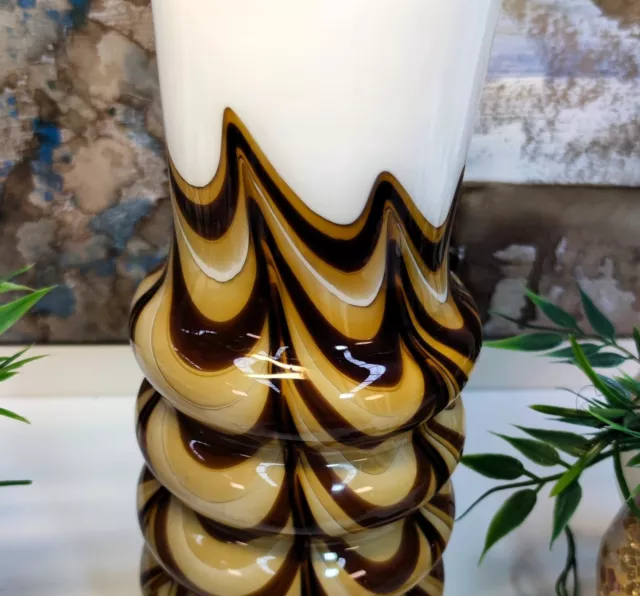 Pop Art Opaline Vase Florence Murano Carlo Moretti Opalglas Italy Herbst Blumen 2