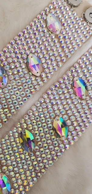Stunning Wide Cuffs Bracelets Crystals AB Ballroom Dance Jewelry