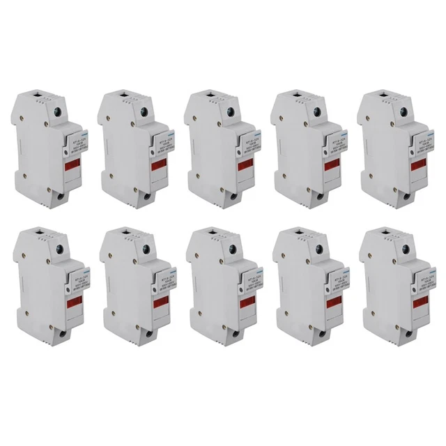 10X RT18-32X AC 380V 32A 1 Pin 10X38mm DIN Rail Mount Fuse Barrel X8P4