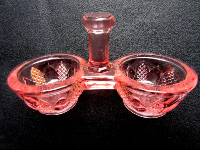 Salière verre rose transparent, 2 salerons avec Fleurs et étoiles