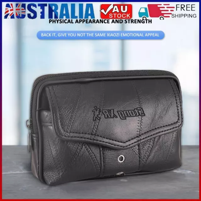 Multi-function Men PU Waist Bags Phone Wallet Belt Bum Pouch (Black 1) *